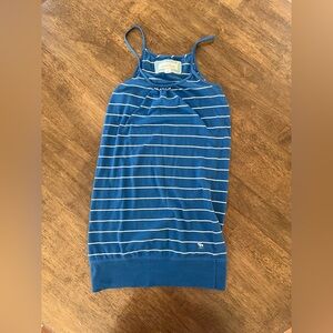 y2k Abercrombie blue and white striped spaghetti top tank cami top size L